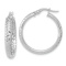 Rhodium Over 14k White Gold Polished and Diamond-Cut Inside and Out
1" Fancy Hoop Earrings