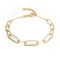 Pave CZ Slinky Oval Link Bracelet In 14K Gold Over Sterling Silver