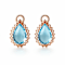 Blue Topaz 14K Rose Gold Over Sterling Silver Pear Drop Earrings