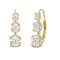 White Cubic Zirconia 14k Yellow Gold Earrings With Velvet Gift Box 2.00ctw
