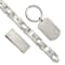 Stainless Steel Brushed and Polished Bracelet, Money Clip and Key Ring Set