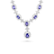 9.73 Ctw Tanzanite and 6.41 Ctw White Diamond Necklace in 14K WG