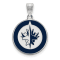 Rhodium Over Sterling Silver NHL LogoArt Winnipeg Jets Large Enamel Pendant
