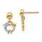 14k Yellow Gold and Rhodium Over 14k Yellow Gold Dolphin Dangle Earrings