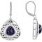 Purple Turquoise Artisan Inspired Sterling Silver Dangle Earrings 9x8mm