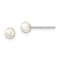 Rhodium Over Sterling Silver 4-5mm White Button FWC Pearl Post Earrings