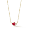 Rachel Zoe Red CZ Two-Stone Heart Pendant Necklace in 14K Gold Over
Sterling Silver