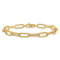 14K Yellow Gold Polished Textured Oval Link Bracelet