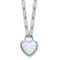 Rhodium Over Sterling Silver Lab Created Opal Heart Paperclip Link Necklace