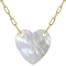 Mother-Of-Pearl Heart On Paperclip Chain Necklace In 18K Gold Over
Sterling Silver