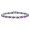 Rhodium Over 14k White Gold Oval Amethyst and Diamond Bracelet