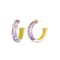 14K Yellow Gold Over Sterling Silver Illusion Hoops in Daisy