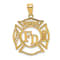 14k Yellow Gold Fire Department Member in Shield Pendant