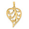 14k Yellow Gold Polished Leaf Pendant