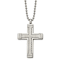 Titanium Polished Laser Cut Cross Pendant with 22 Inch Ball Chain