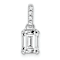 Rhodium Over 10k White Gold 1 ctw White Topaz and Accent Diamond Pendant