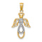 14k Two-tone Gold Infinity Angel Pendant