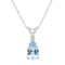 8x5mm Pear Shape Aquamarine with Diamond Accent 14k White Gold Pendant
With Chain