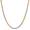 14k Yellow Gold, 14k White Gold and 14k Rose Gold 3mm Solid Diamond-Cut
Rope 24 Inch Chain