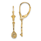 14k Yellow Gold Polished and Textured Tennis Racquet with Ball Dangle Earrings