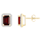 7x5mm Emerald Cut Garnet And Created White Sapphire 10k Yellow Gold Halo
Stud Earrings