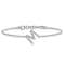Rhodium Over 14k White Gold Diamond Sideways Letter M Bracelet
