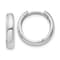 Rhodium Over 14k White Gold 3/8" Round Hinged Hoop Earrings