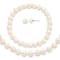 Rhodium Over Sterling Silver 7-8mm White Freshwater Pearl Earring
Bracelet Necklace Set