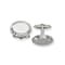 Stainless Steel Polished Ribbed Edge Oval Cuff Links
