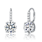 CZ Basket-Set Drop Earrings In White Rhodium Over Brass