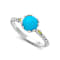 Turquoise Solitaire Ring In Sterling Silver And 18K Gold