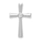 Rhodium Over 10k White Gold Diamond Cross Chain Slide Pendant