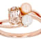 Morganite And Cultured Freshwater Pearl Ring In 18K Rose Gold Over
Sterling Silver 0.64ct