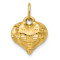 14k Yellow Gold Polished and Diamond-Cut Basket Weave Pattern 3D Heart Pendant