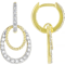 Graceful Lab-Grown Diamond Rope-Motif Drop Earrings In Two-Tone Gold
