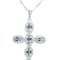 2.65ct Oval Aquamarine and Cubic Zirconia Rhodium Over Sterling Silver
Pendant with chain.