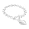 Rolo Chain Heart Toggle Bracelet In Sterling Silver Over Brass