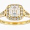 Diamond Simulant Square Octagonal And White Zircon Ring In 18K Gold Over
Sterling Silver 1.67ctw