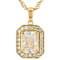 Diamond Simulant And Lab White Sapphire Pendant Necklace In 18K Gold
Over Sterling Silver 2.56ctw
