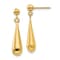 14K Yellow Gold Teardrop Dangle Post Earrings