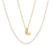 CZ Initial L Tennis Necklace And Pendant Set In 14K Gold Over Brass 4.05ctw