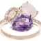 Amethyst, Morganite And White Zircon Ring In 18K Rose Gold Over Sterling
Silver 3.97ctw