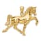 14k Yellow Gold 3D Polished Horse pendant