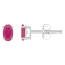 5x3mm Oval Ruby 14k White Gold Stud Earrings