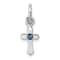 Rhodium Over Sterling Silver Child's December Blue Preciosca Crystal
Cross Pendant