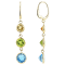 Multi Gem 14k Yellow Gold Dangle Earrings 9.00ctw