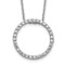 Rhodium Over 10k White Gold 0.46 ctw Diamond Circle Pendant with 18 inch
Cable Chain