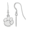 Rhodium Over Sterling Silver LogoArt Clemson University Small Dangle Earrings