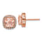 14K Rose Gold Over Sterling Silver Cubic Zirconia and Pink Glass Post Earrings