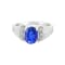 14K White Gold Oval Tanzanite and Diamond Ring, 1.50ctw